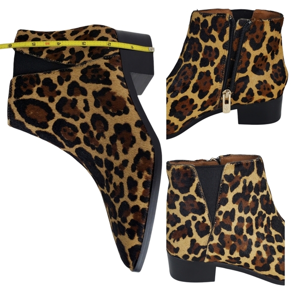 New Antonio Melani lavonnie leopard print haircalf block heel pointed booties - Picture 11 of 13
